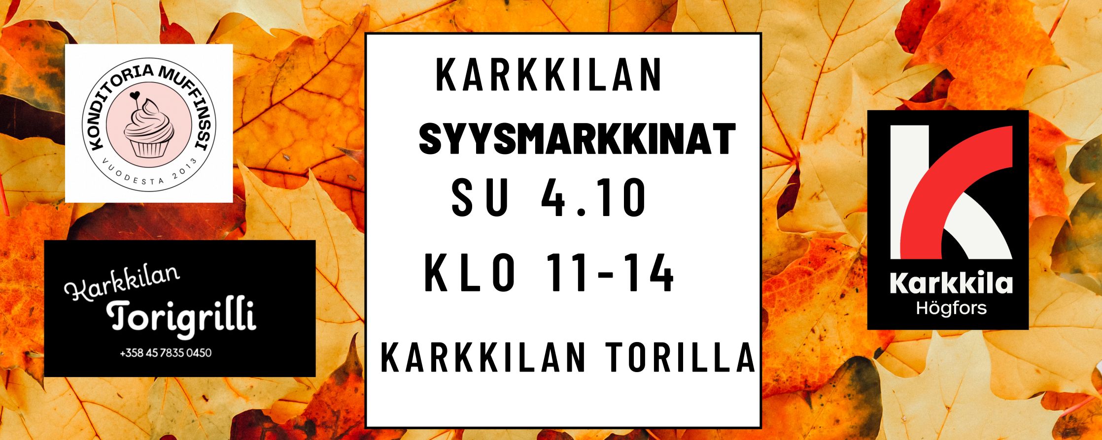 Karkkilan syysmarkkinat torilla sunnuntaina 4.10.2026